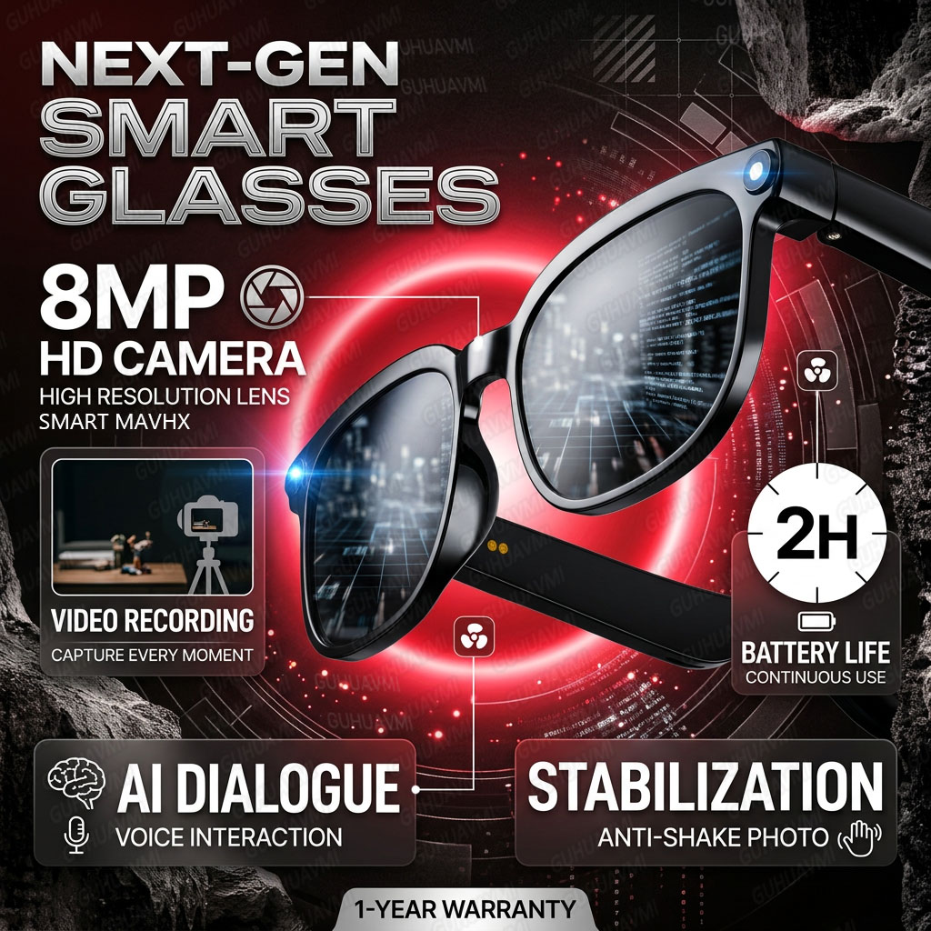 Audio Music Bluetooth - Bezprzewodowe inteligentne okulary z kamerą, nagrywanie