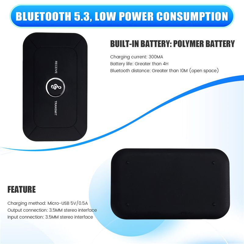 Audio Music Best - Odbiornik audio Bluetooth 5.3 Stereo 3.5mm