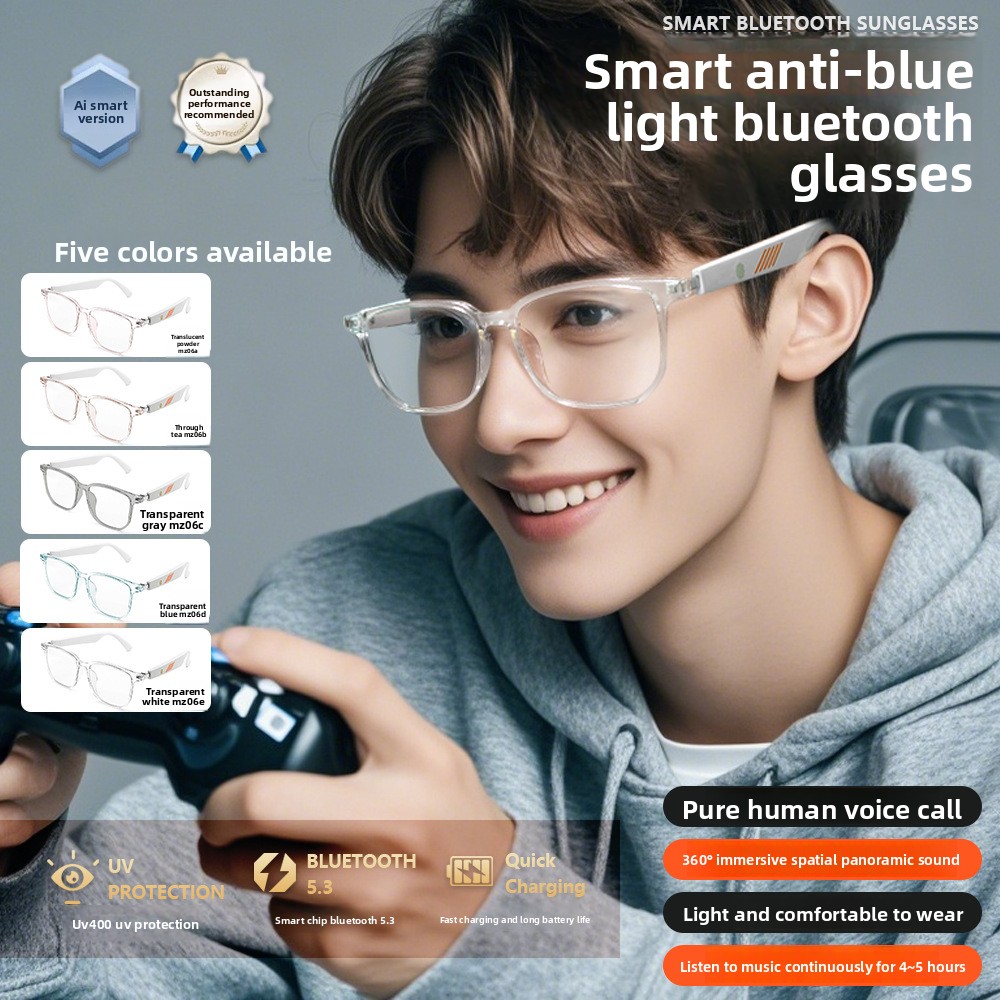 Music Song Audio - Inteligentne okulary Bluetooth AI z lustrzanym