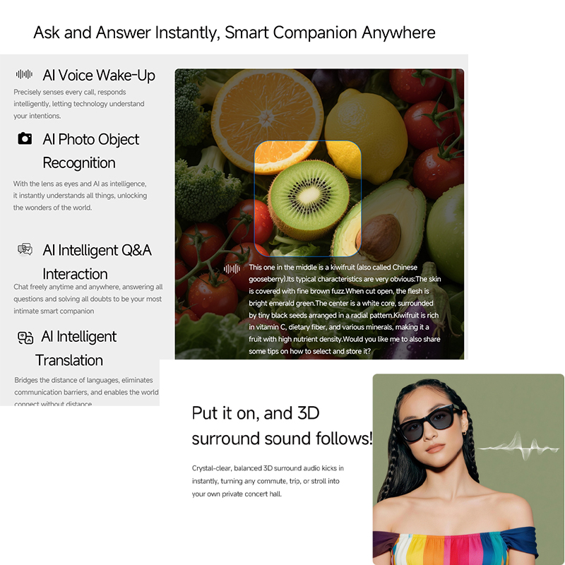 Inteligentne okulary AI 2026 H – Audio Music Bluetooth recenzja i cena