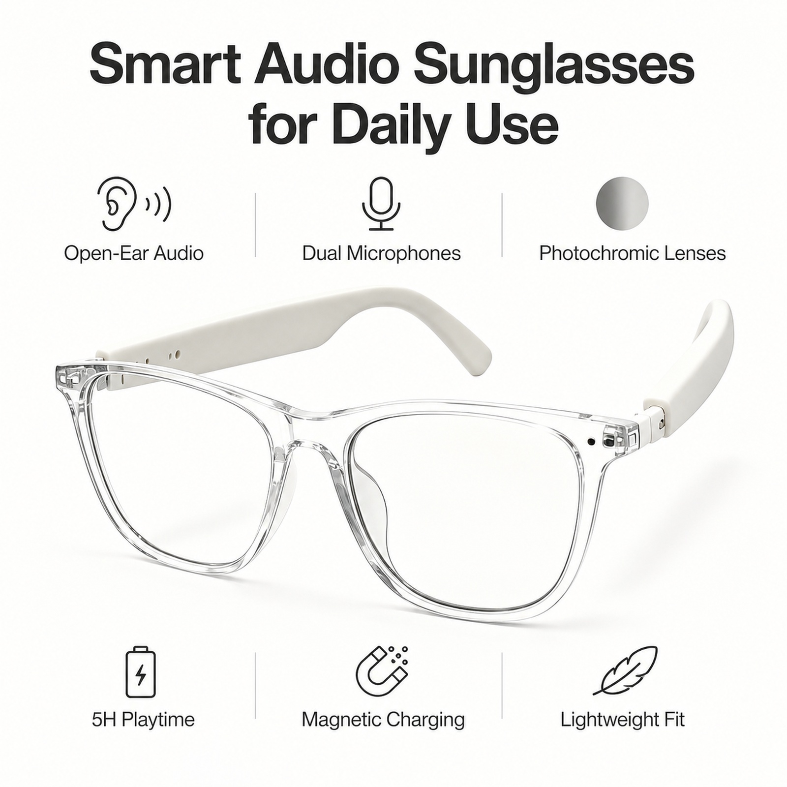 Okulary przeciwsłoneczne fotoc – Audio Music Bluetooth recenzja i cena